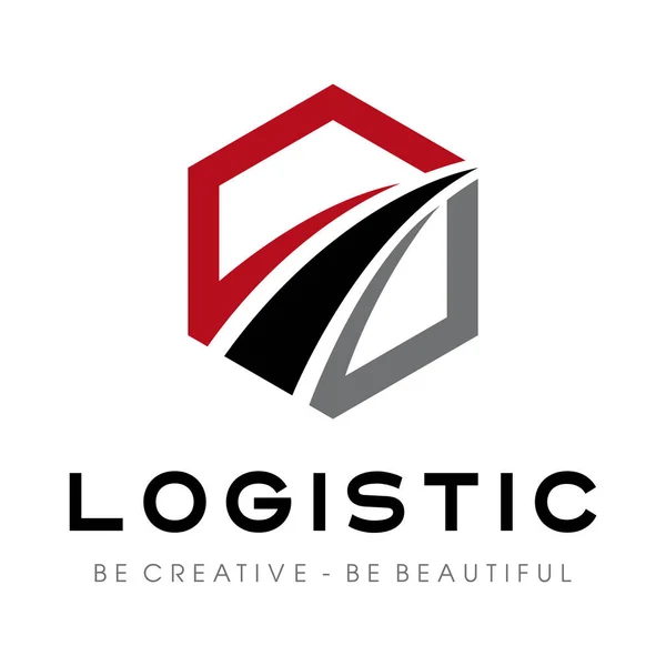 Logo Cesta Logistika Doprava — Stockový vektor