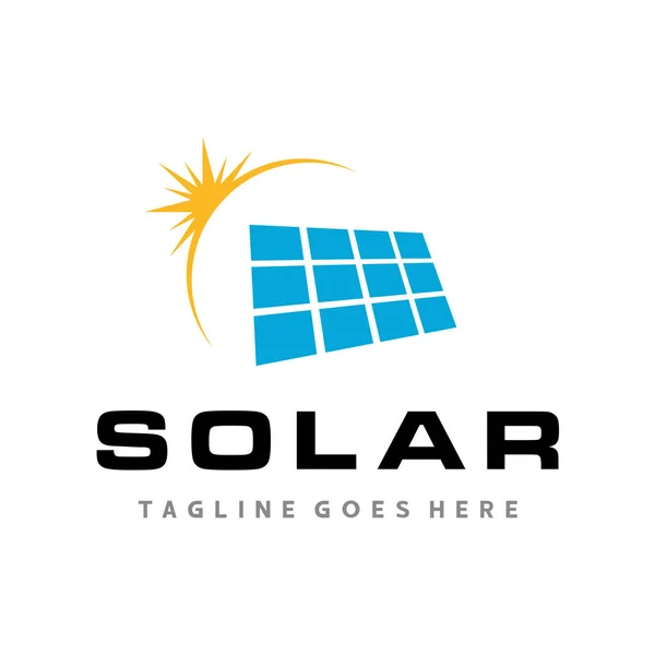Logotipo Energia Solar Painéis Solares Logo Vector — Vetor de Stock