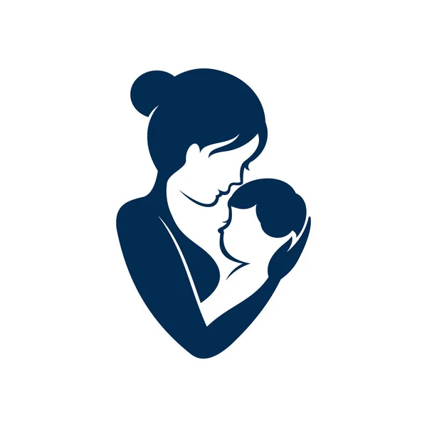 Anne ve bebek logosu. Annelik ve Çocuk Doğuran Vektör Logosu Şablonu
