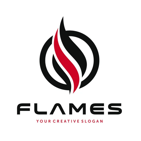 Ateş Alevleri Ateş Logosu Tasarım Vektörü — Stok Vektör