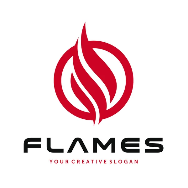 Ateş Alevleri Ateş Logosu Tasarım Ilham Vektörü — Stok Vektör