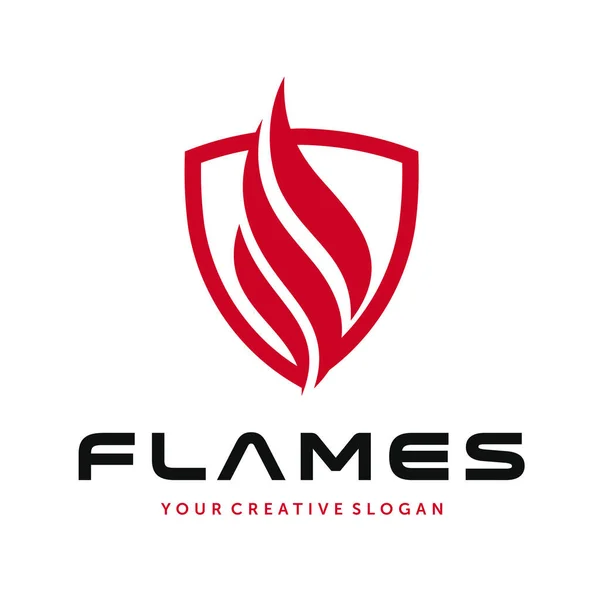 Ateş Alevleri Ateş Logosu Tasarım Ilham Vektörü — Stok Vektör