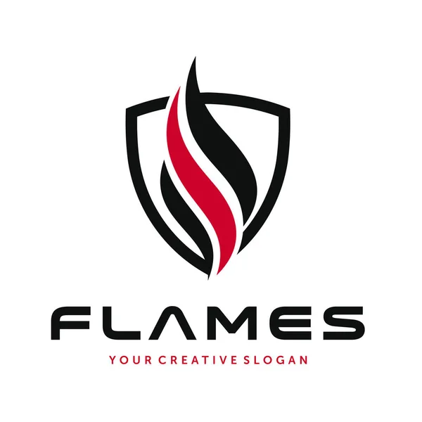 Ateş Alevleri Ateş Logosu Tasarım Vektörü — Stok Vektör