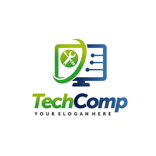Computer Repair Logo Computer Services Logo Vector — Stock Vector