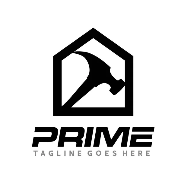 İnşaat logosu. Hammer ve Tamirci Logo Vektörü