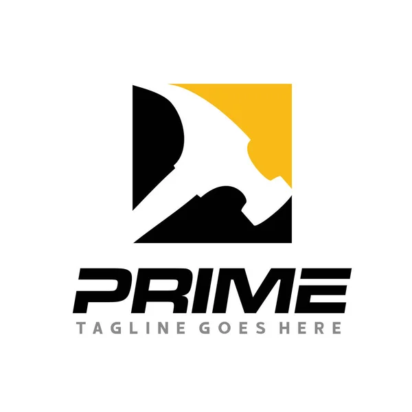İnşaat logosu. Hammer ve Tamirci Logo Vektörü