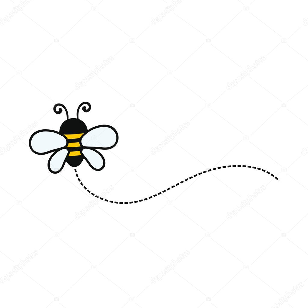 Funny Bee Illustration Vector, Cute Bee and Honey Character Logo Vector
