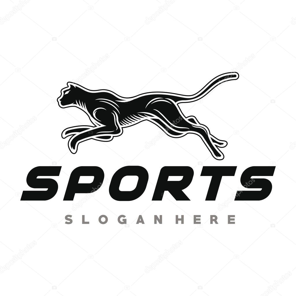 Cheetah, Panther Running Logo Vector