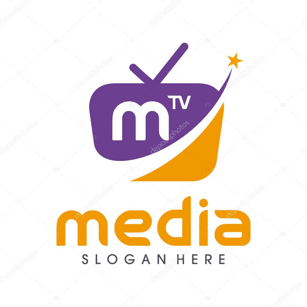 Media Logo. TV Online, Streaming, Television Logo Vector
