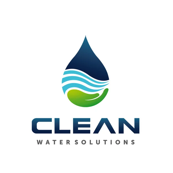 Färskvattenlogotyp Nature Water Logo Vector — Stock vektor