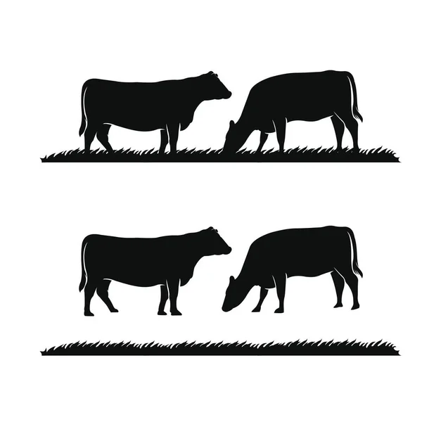 Angus Angus Beef Vintage Bovinos Beef Logotipo Design Inspiração Vetor —  Vetores de Stock