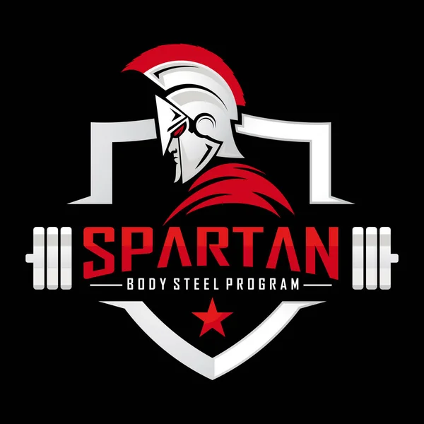 Spartan Warrior Logo Spartan Fitness Logo Design Inspiração Vector — Vetor de Stock