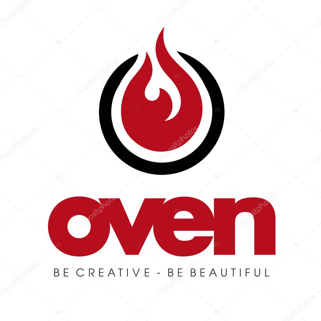 Flames Logo, Fire, Oven Logo Vector