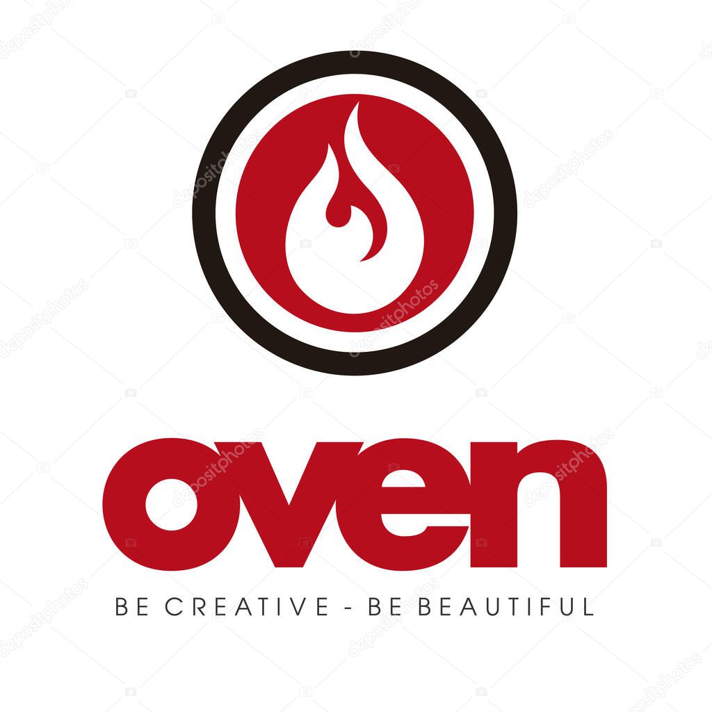 Flames Logo, Fire, Oven Logo Vector