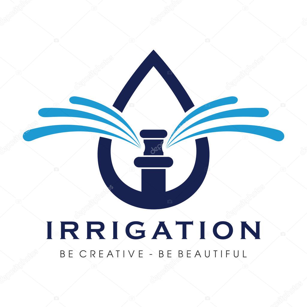 Sprinkler Irrigation Logo, Irrigation Logo Vector