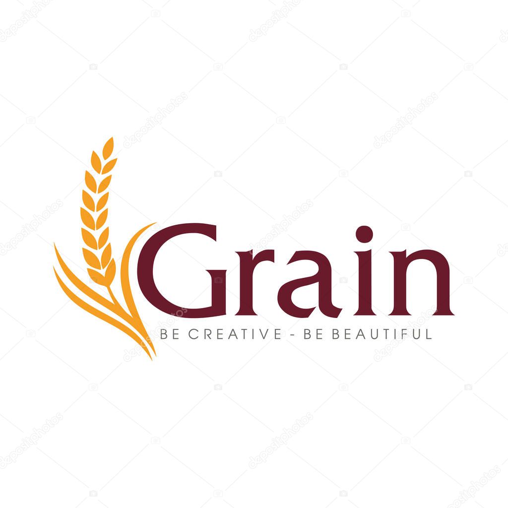 Grain, Wheat rice Nutrition logo Inspiration vector