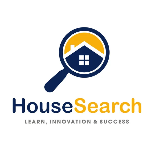 Encontrar Imóveis Encontrar Propriedade Vetor Logotipo Busca Casa —  Vetores de Stock