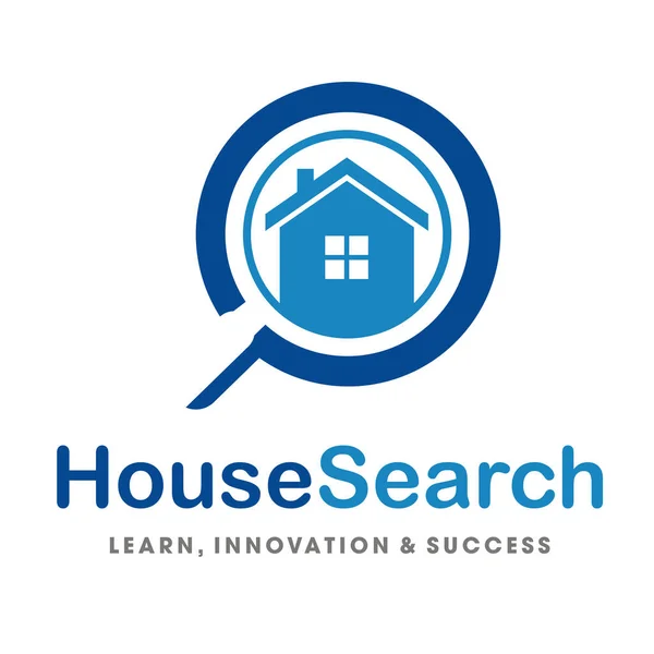 Trouver Immobilier Trouver Une Propriété Recherche Maison Logo Vecteur — Image vectorielle