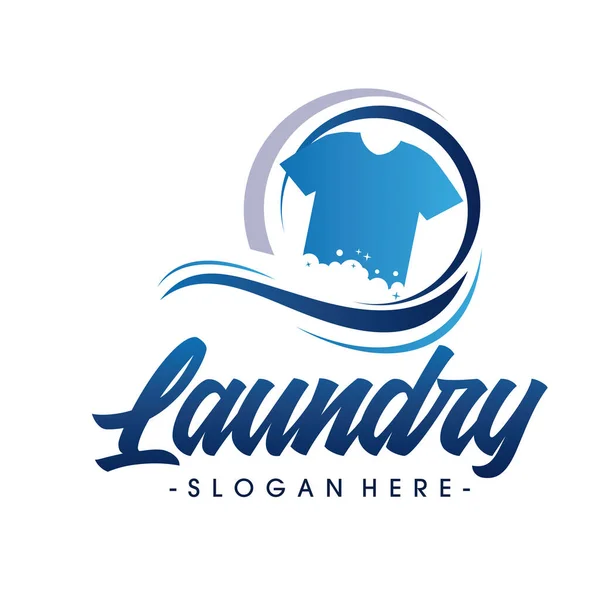 Çamaşır Logosu Kuru Temizleme Logosu Yaratıcı Çamaşır Logosu Vektörü — Stok Vektör