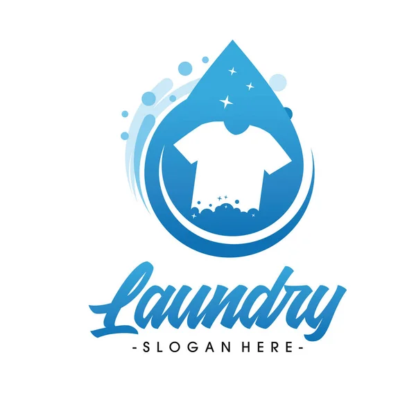 Tvättinrättningens Logotyp Kemtvätt Logotyp Kreativ Tvätt Logotyp Vector — Stock vektor