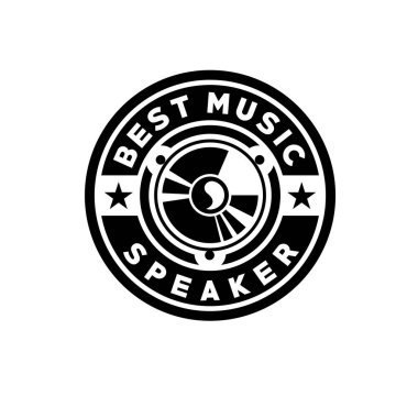 Ses, Hoparlör ve Müzik Logosu Tasarım Vektörü