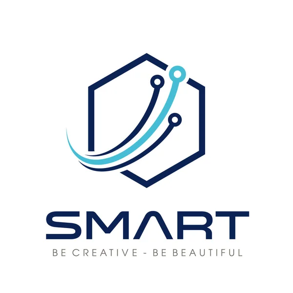 Smart Tech Logo Computer Technology Logo Vector — Stockový vektor