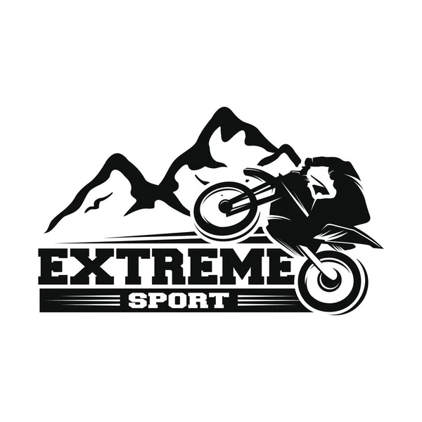 Moto Track Motocross Saltar Ilustración Logo Inspiración Vector — Vector de stock