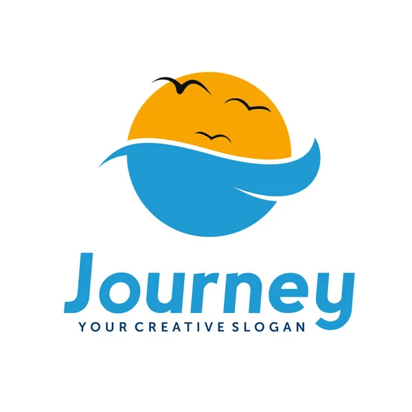 Seyahat Logosu Tasarım Vektörü — Stok Vektör