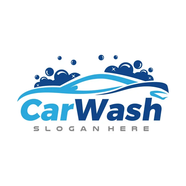 Lavagem Carro Limpeza Carro Vetor Logotipo Carro — Vetor de Stock