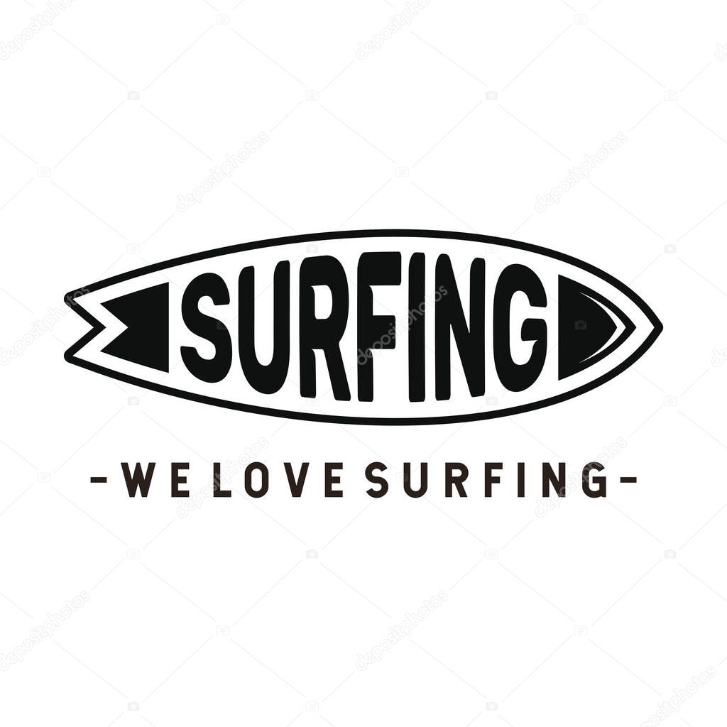 Surfing logo and emblems for Surf Club or shop Logo Design Inspiration Vector