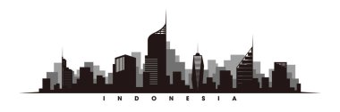 Jakarta silueti ve simge vektörü