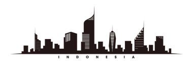 Jakarta silueti ve simge vektörü