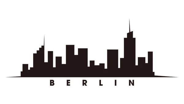 ベルリンのスカイラインとランドマーク ベルリンのシルエットベクトル — ストックベクタ