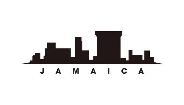 Jamaica Horizonte Puntos Referencia Jamaica Silueta Vector — Vector de stock