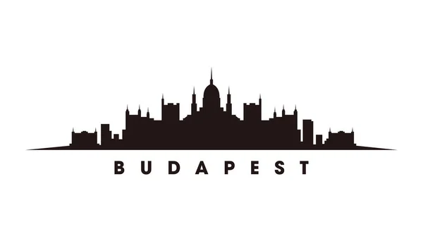 ブダペストのスカイラインとランドマーク ブダペストのシルエットベクトル — ストックベクタ