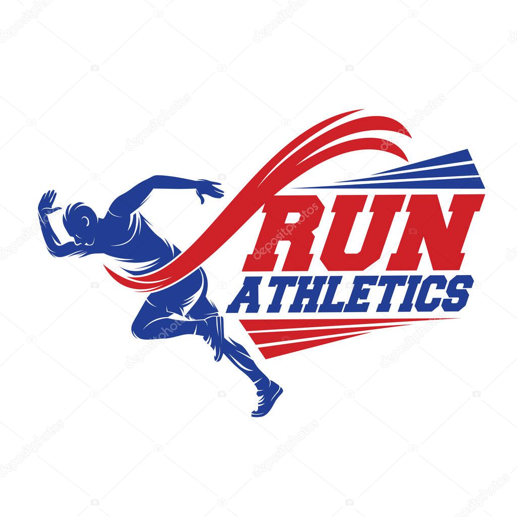 Running and Marathon Logo Vector