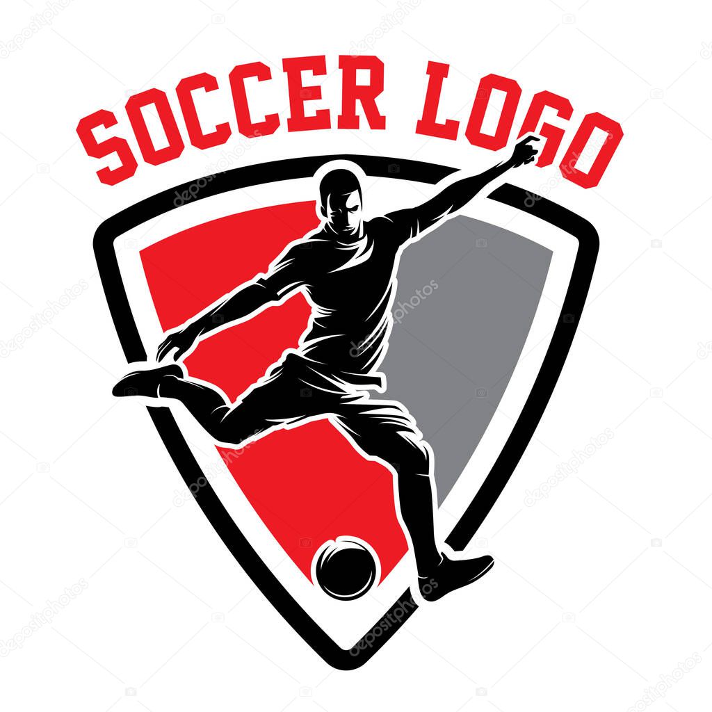 Soccer and Football Player Man Logo Vector
