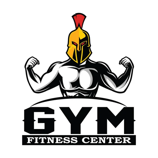 Spartan Fitness Gym Logo Design Inspiração Vector — Vetor de Stock