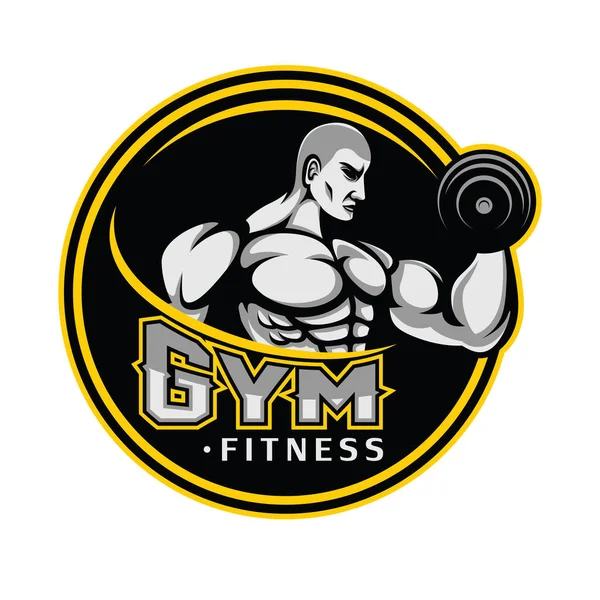 Fitness Ginásio Logo Vector — Vetor de Stock