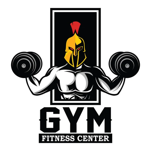 Spartan Fitness Gym Logo Design Inspiration Vector — Stock Vector