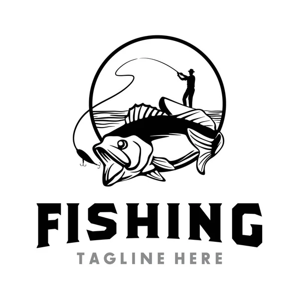 Fish Illustration Vector Fishing Illustration Fishing Logo Vector — Stock Vector