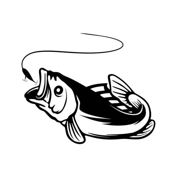 Vetor Ilustração Peixe Ilustração Pesca Vetor Logotipo Pesca — Vetor de Stock