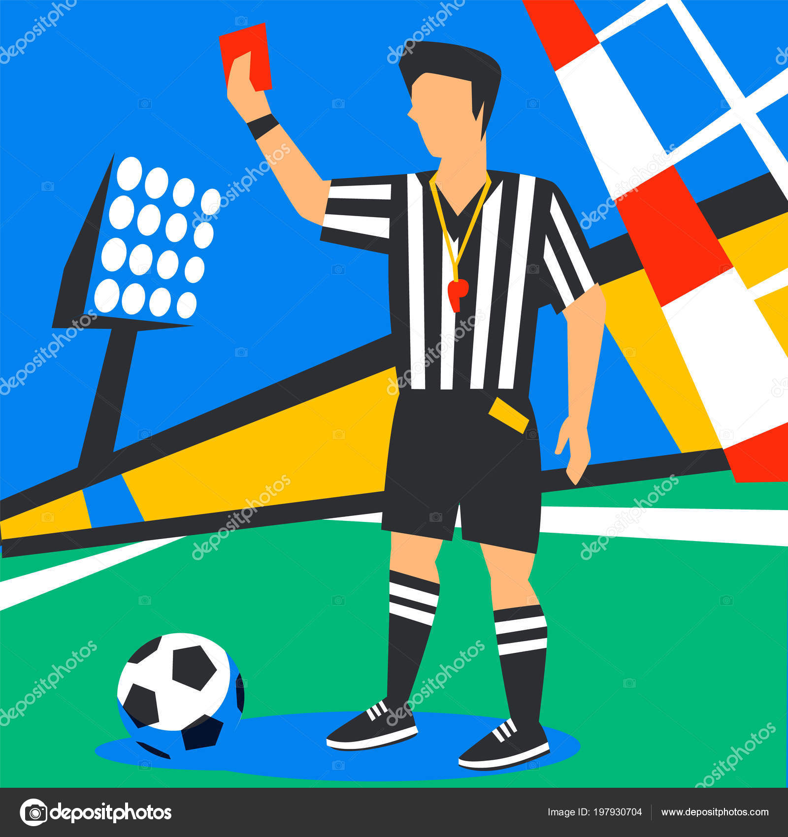 Soccer referee showing red card. Football world cup. Football Intended For Soccer Referee Game Card Template