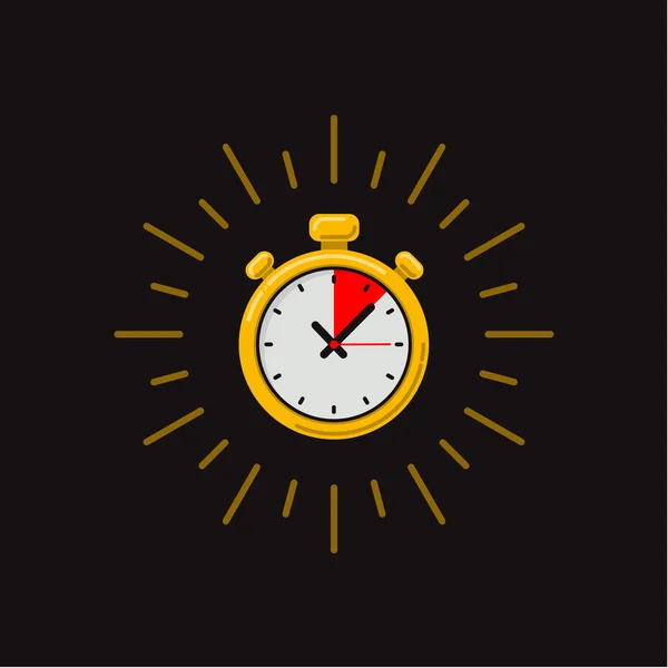 Timer icon on dark background. Fast time. Fast delivery, express and urgent shipping, services, stop watch speed concept, deadline, delay. chronometer sign. — Stock Vector