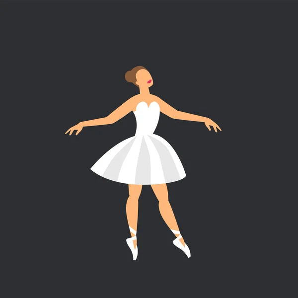 芭蕾舞演员。在黑暗背景下跳舞的芭蕾舞演员. — 图库矢量图片