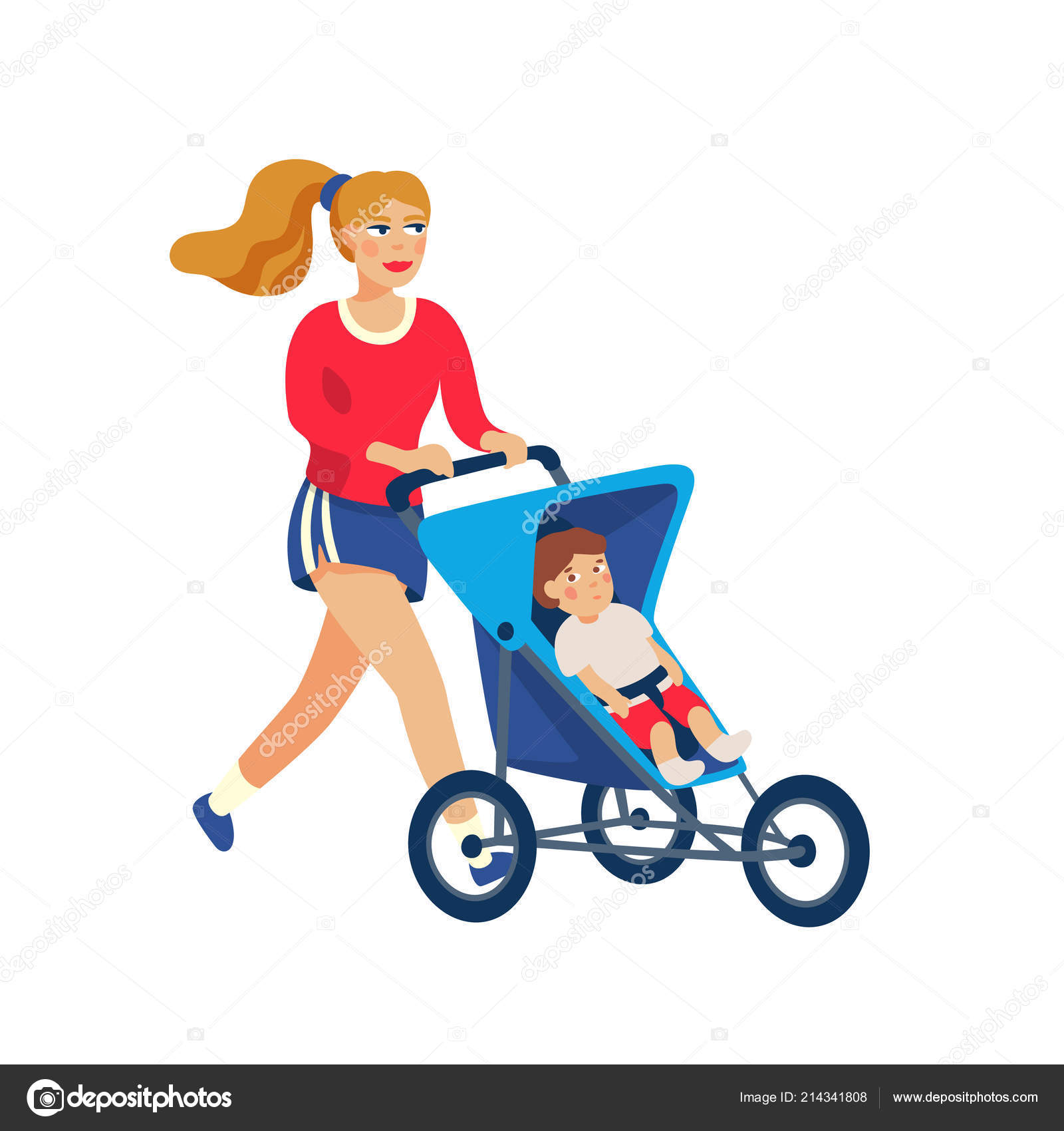 Young stylish Mother running with baby in stroller. Young mother jogging with baby carriage and. Cartoon style vector illustration Stock Vector Image by ©mspoint #214341808 Young stylish Mother running with baby in stroller. Young mother jogging with baby carriage and. Cartoon style vector illustration Stock Vector Image by ©mspoint #214341808