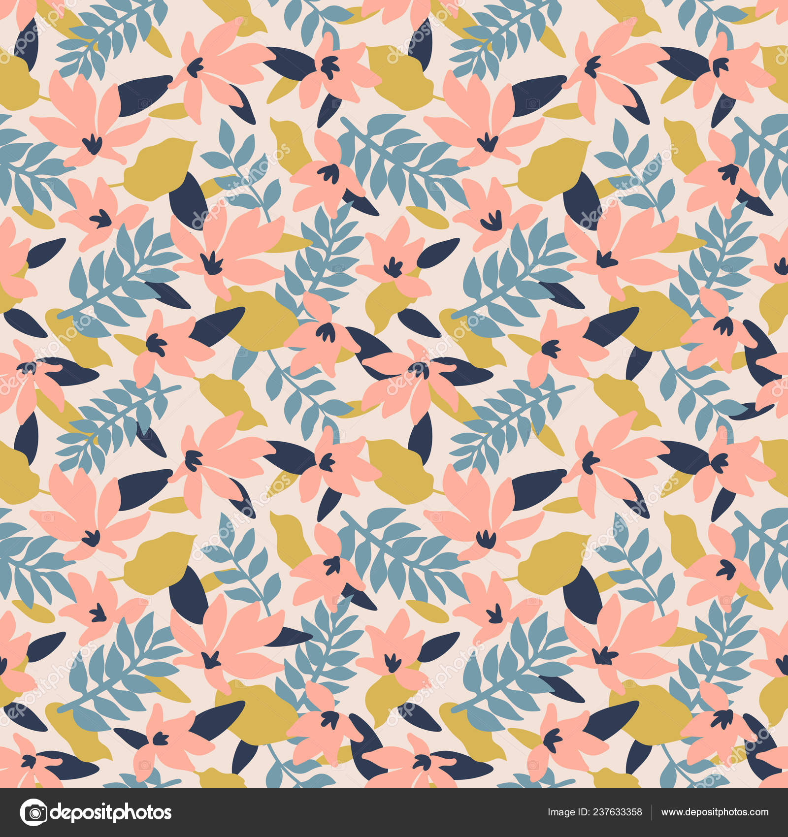 Patrón floral sin costuras. Patrón textil de moda con hojas decorativas, flores y ramas en rosa. Ilustración vectorial . vector, gráfico vectorial © mspoint imagen #237633358 Patrón floral sin costuras. Patrón textil de moda con hojas decorativas, flores y ramas en rosa. Ilustración vectorial . vector, gráfico vectorial © mspoint imagen #237633358