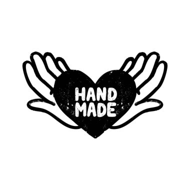 El yapımı ikon ya da logo. El yapımı harf ve el yapımı resim içeren klasik pul simgesi