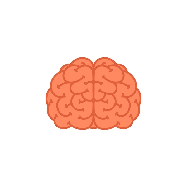 Mózg. Ikona ludzkiego mózgu na białym tle. — Wektor stockowy
