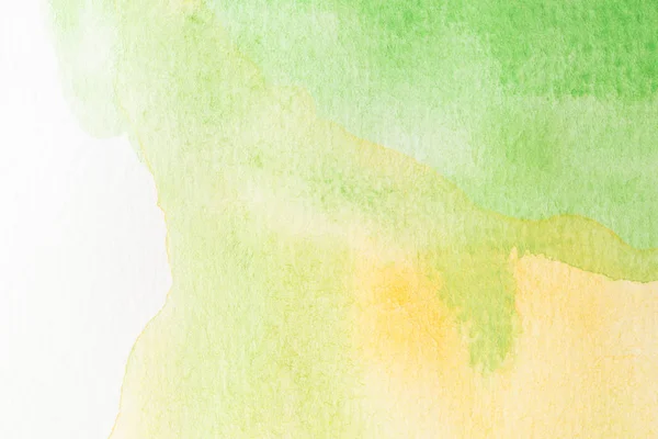Abstracte Groene Gele Witte Aquarel Achtergrond Kunst Hand Verf — Stockfoto
